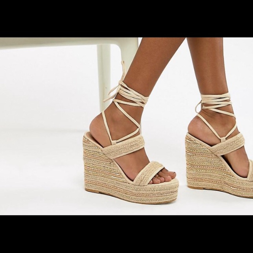 COPY - Brand: Pretty little thing - lace up wedges